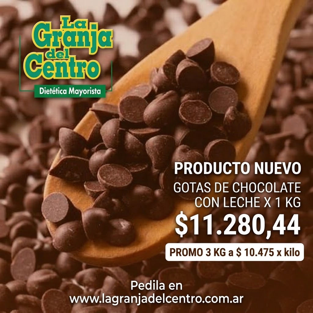 Novedades Productos GOTAS DE CHOCOLATE CON LECHE X 1 KG